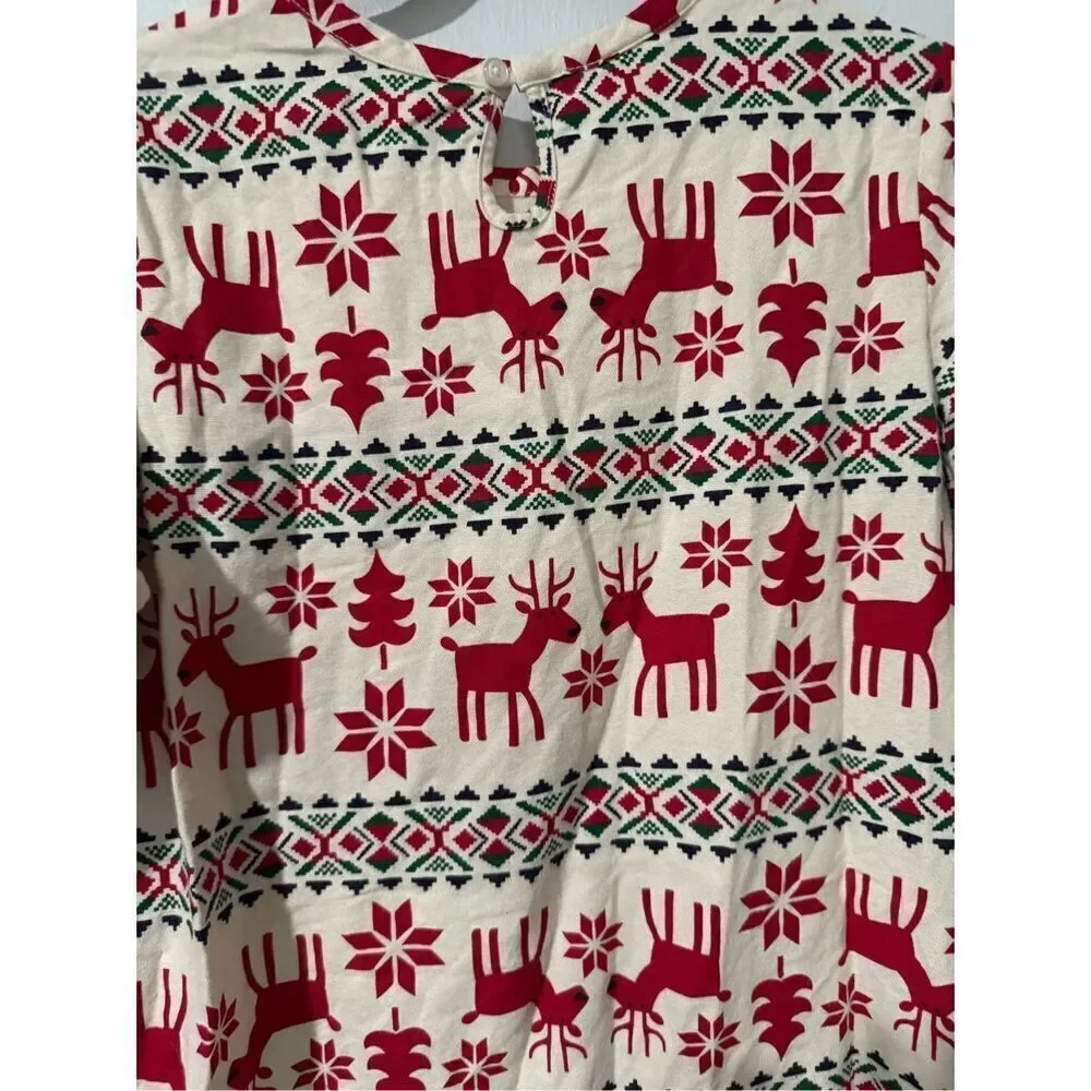 Hanna Anderson kids holiday flannel nightgown 12
